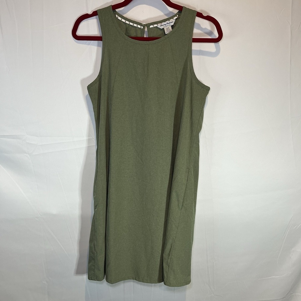 Tommy Bahama Aubrey Fit and Flare IslandZone Sleeveless‎ Olive Green Dress Small
